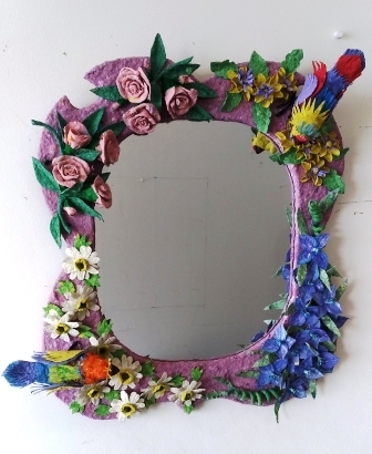 Dusty Rose and Floral Mirror