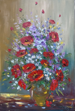 Poppies in a vase