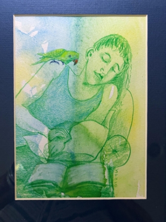 Reader with Bird