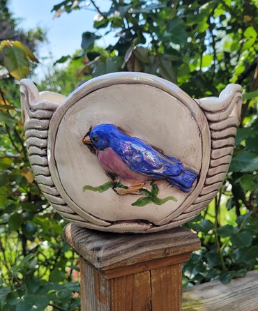Blue Bird planter or bowl