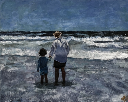 Father daughter at the beach